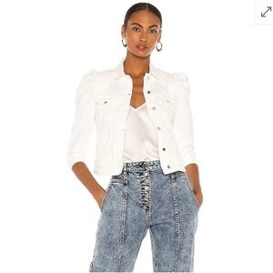 RETROFETE Ada White Denim Jacket in Vintage White Size XS